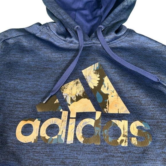 Adidas Floral Badge of Sport (BOS) Hooded Sweatshirt Size XS - Picture 3 of 13